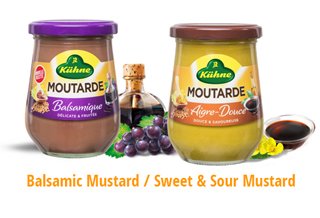 Sweet and sour, Balsamic and Olive mustards Kuhne